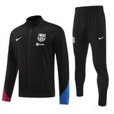 Barcelona 2024-2025 Long Zip Jacket Training Suit Jersey Set Black